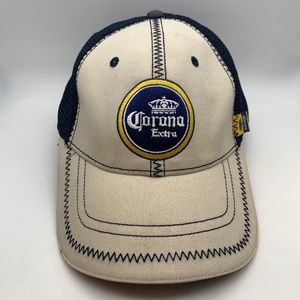 Corona Extra La Cerveza Mas Fina Retro Stitched Embroidered Meshback Hat